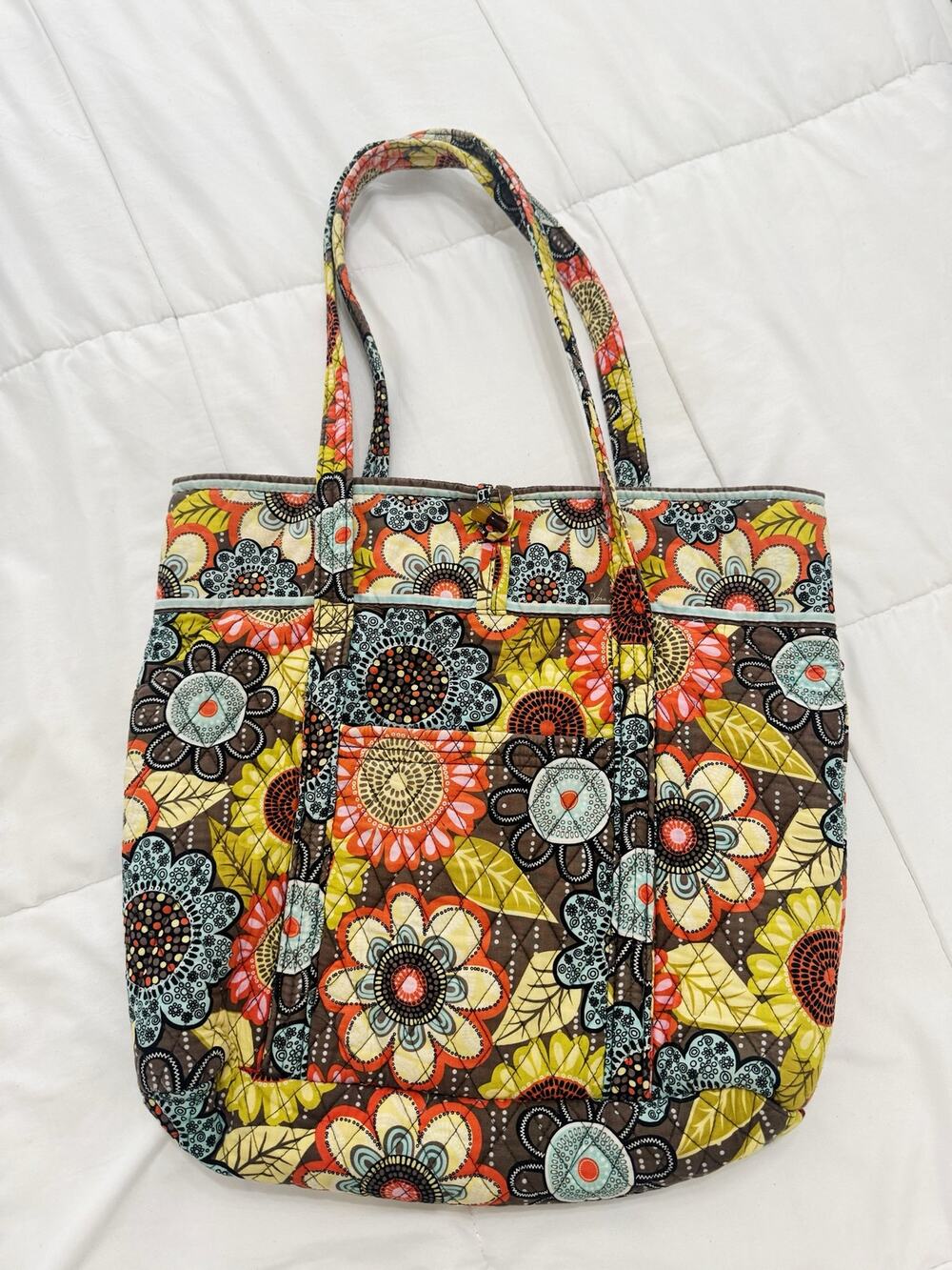 Vera Bradley Flower Shower Retired Floral Quilted Large Tote Bag